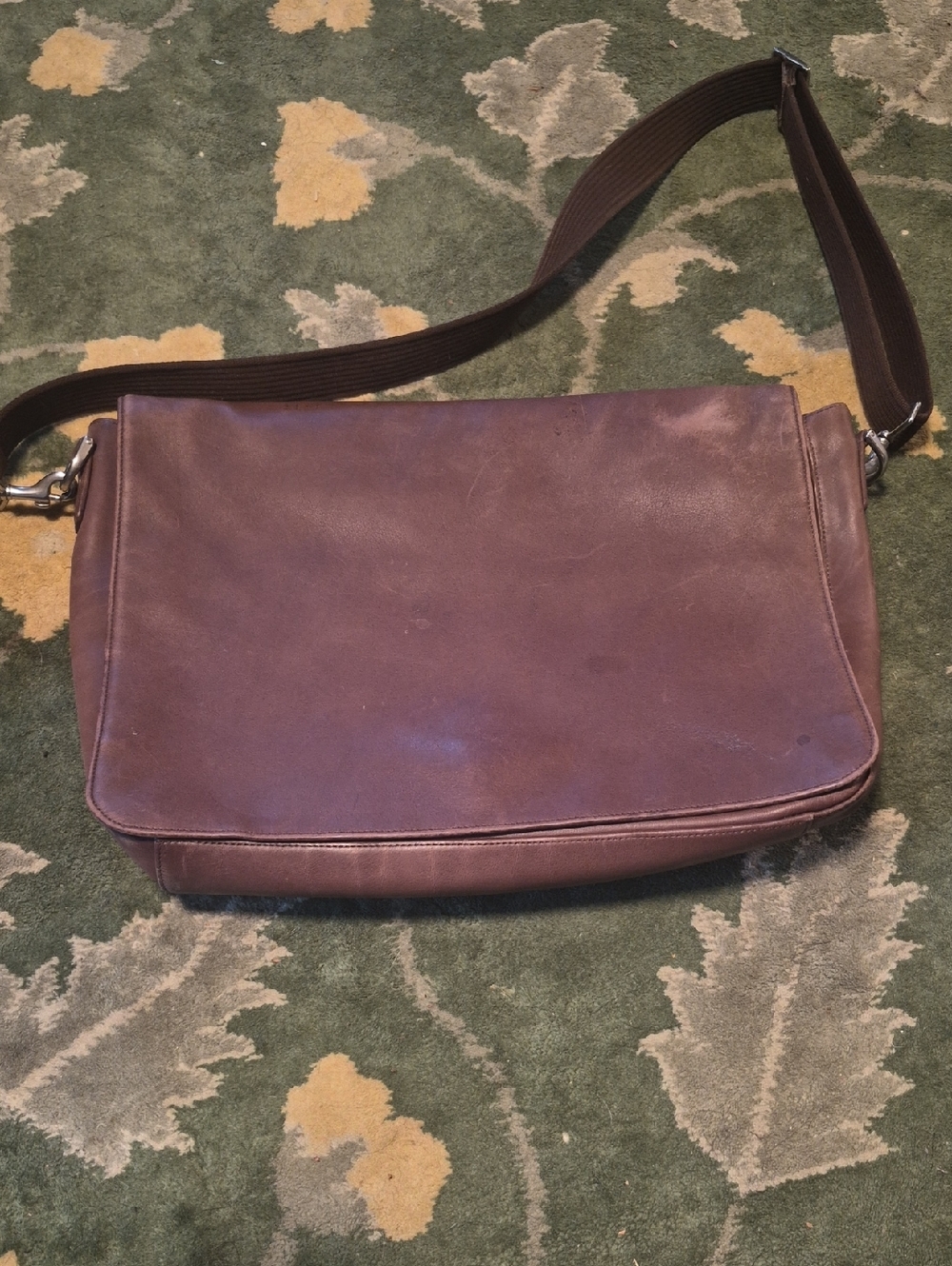 Coach Brown Leather Messenger Bag with Adjustable Strap